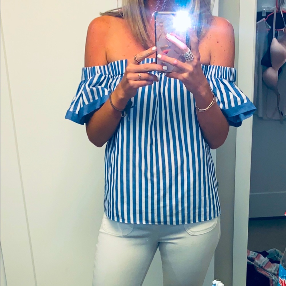 Milly pop striped off shoulder top
